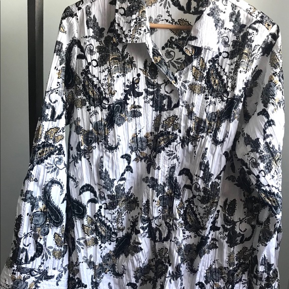 PAISLEY BUTTON UP LONG SLEEVED SHIRT IN SIZE 2X - Picture 3 of 10